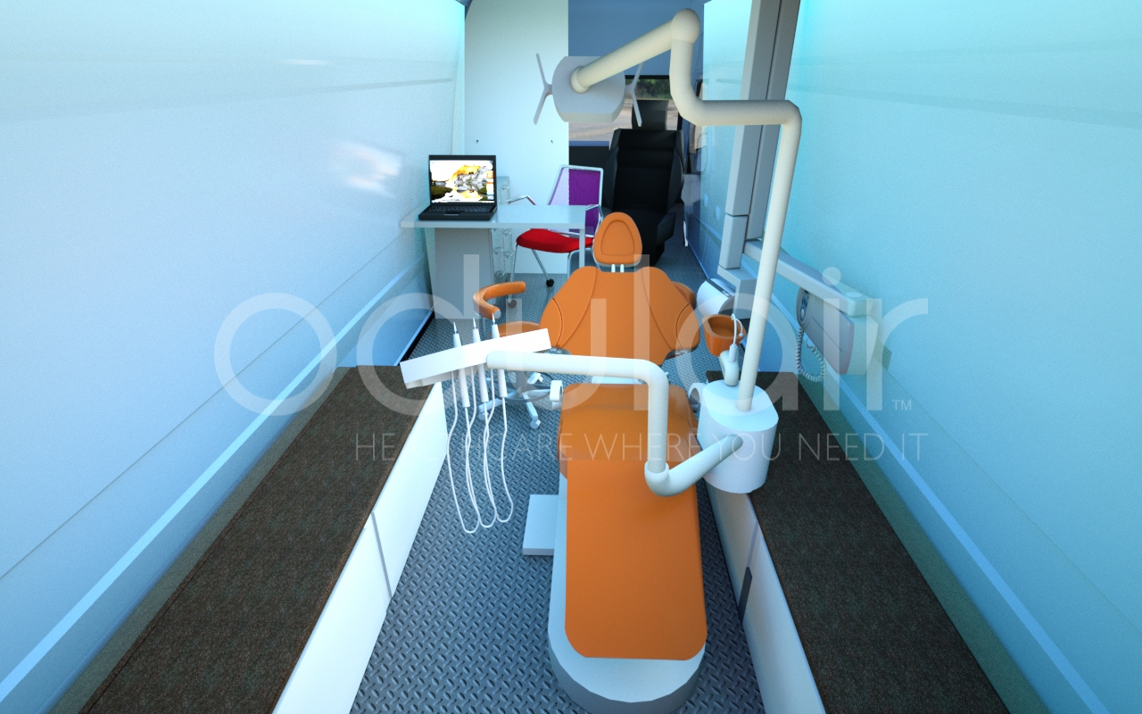 Odulair mobile dental van design rendering
